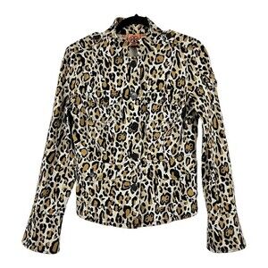 Tory Burch Leopard Print Jacket - Black, Brown, Cream